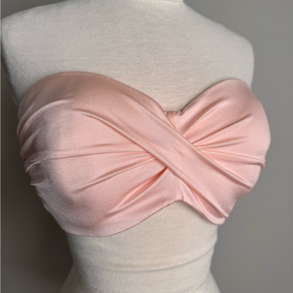 Victoria secret Peach Strapless Bandeau swim top size 36 D